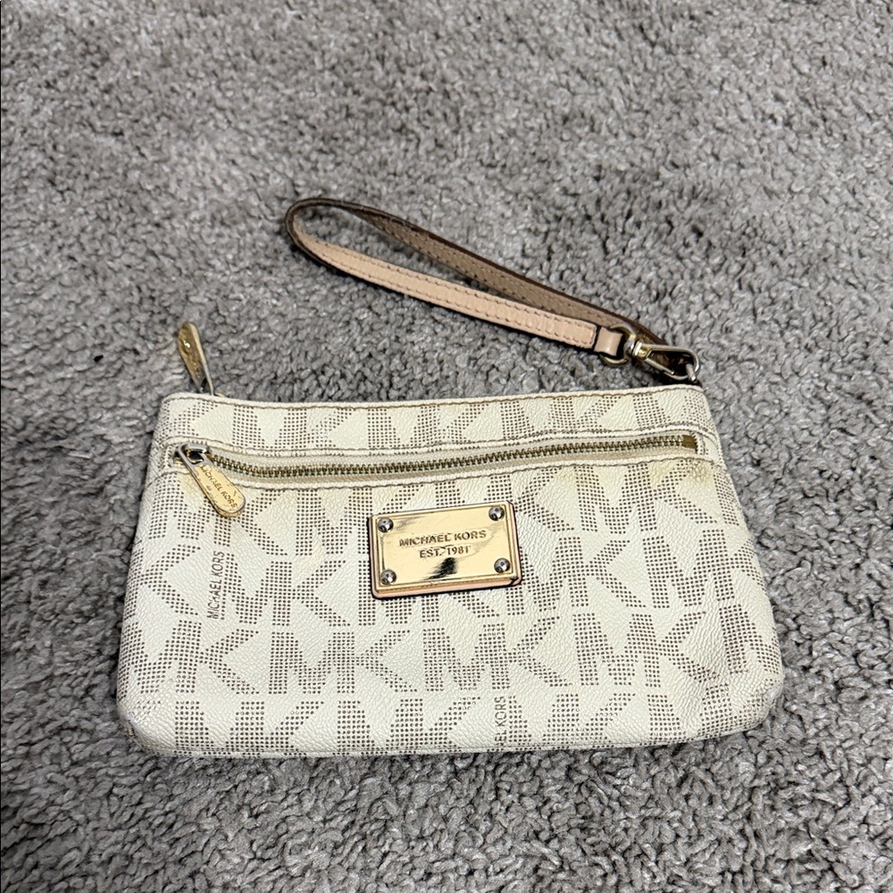 Michael Kors Cream Logo Wristlet